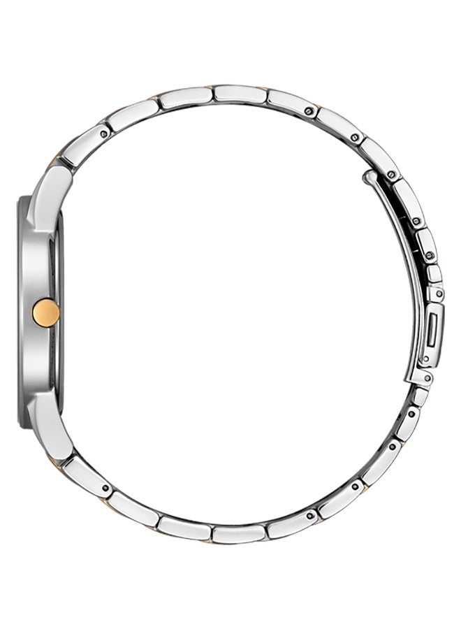 سيتيزن AXIOM Eco-Drive Men’s Watch AU1064-85A, 40mm White Dial, Silver Stainless Steel Case & Dual Tone Bracelet, 30 m WR - Image 2